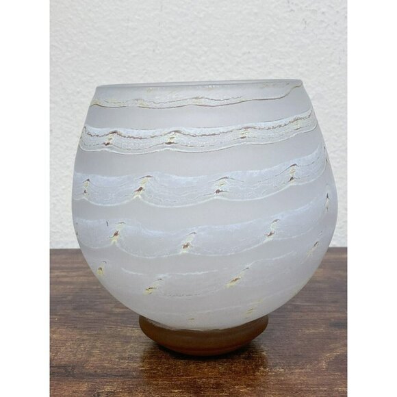 2001 OECG Art Glass Hand Signed 6” Vase Bowl! Nice! 173 - Picture 2 of 6